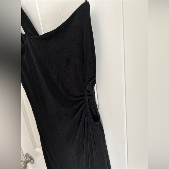 NWT Misha Collection Black X Revolve Vanina One Shoulder Side cut Dress Size 8 - Picture 12 of 13